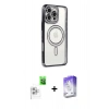 MARSİLYAN™- iPhone 16 Pro Max Kılıf Zirve Doku Prime - Siyah Bilvis 5in1 3D Magic Cam Ekran Koruyucu + Raze Metal Kamera Lens - BZ