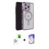 MARSİLYAN™- iPhone 16 Pro Max Kılıf Zirve Doku Prime - Siyah Bilvis 5in1 3D Magic Cam Ekran Koruyucu + Raze Metal Kamera Lens - BZ