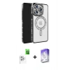 MARSİLYAN™- iPhone 16 Pro Max Kılıf Zirve Doku Prime - Siyah Bilvis 5in1 3D Magic Cam Ekran Koruyucu + Raze Metal Kamera Lens - BZ