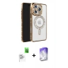 MARSİLYAN™- iPhone 16 Pro Max Kılıf Zirve Doku Prime - Siyah Bilvis 5in1 3D Magic Cam Ekran Koruyucu + Raze Metal Kamera Lens - BZ