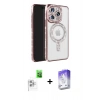 MARSİLYAN™- iPhone 16 Pro Max Kılıf Zirve Doku Prime - Siyah Bilvis 5in1 3D Magic Cam Ekran Koruyucu + Raze Metal Kamera Lens - BZ