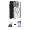 MARSİLYAN™- iPhone 16 Pro Max Kılıf Zirve Doku Prime - Siyah Bilvis 5in1 3D Magic Cam Ekran Koruyucu + Bilvis Titan Kamera Lens - SH