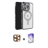 MARSİLYAN™- iPhone 16 Pro Max Kılıf Zirve Doku Prime - Siyah Bilvis 5in1 3D Magic Cam Ekran Koruyucu + Pers Alüminyum Kamera Lens - CLTM