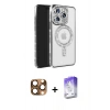 MARSİLYAN™- iPhone 16 Pro Max Kılıf Zirve Doku Prime - Siyah Bilvis 5in1 3D Magic Cam Ekran Koruyucu + Pers Alüminyum Kamera Lens - CLTM