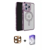 MARSİLYAN™- iPhone 16 Pro Max Kılıf Zirve Doku Prime - Siyah Bilvis 5in1 3D Magic Cam Ekran Koruyucu + Pers Alüminyum Kamera Lens - CLTM