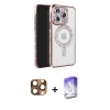 MARSİLYAN™- iPhone 16 Pro Max Kılıf Zirve Doku Prime - Siyah Bilvis 5in1 3D Magic Cam Ekran Koruyucu + Pers Alüminyum Kamera Lens - CLTM