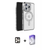 MARSİLYAN™- iPhone 16 Pro Max Kılıf Zirve Doku Prime - Siyah Bilvis 5in1 3D Magic Cam Ekran Koruyucu + PVD Metal Kamera Lens - GD
