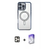 MARSİLYAN™- iPhone 16 Pro Max Kılıf Zirve Doku Prime - Siyah Bilvis 5in1 3D Magic Cam Ekran Koruyucu + PVD Metal Kamera Lens - GD