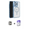 MARSİLYAN™- iPhone 16 Pro Max Kılıf Zirve Doku Prime - Siyah Bilvis 5in1 3D Magic Cam Ekran Koruyucu + PVD Metal Kamera Lens - GD