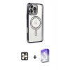 MARSİLYAN™- iPhone 16 Pro Max Kılıf Zirve Doku Prime - Siyah Bilvis 5in1 3D Magic Cam Ekran Koruyucu + PVD Metal Kamera Lens - GD