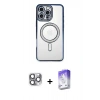 MARSİLYAN™- iPhone 16 Pro Max Kılıf Zirve Doku Prime - Siyah Bilvis 5in1 3D Magic Cam Ekran Koruyucu + Gri Pers Alüminyum Kamera Lens