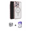 MARSİLYAN™- iPhone 16 Pro Max Kılıf Zirve Doku Prime - Siyah Bilvis 5in1 3D Magic Cam Ekran Koruyucu + Gri Pers Alüminyum Kamera Lens