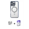 MARSİLYAN™- iPhone 16 Pro Max Kılıf Zirve Doku Prime - Siyah Bilvis 5in1 3D Magic Cam Ekran Koruyucu + Pers Alüminyum Kamera Lens - GS