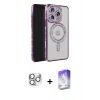 MARSİLYAN™- iPhone 16 Pro Max Kılıf Zirve Doku Prime - Siyah Bilvis 5in1 3D Magic Cam Ekran Koruyucu + Pers Alüminyum Kamera Lens - GS