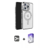 MARSİLYAN™- iPhone 16 Pro Max Kılıf Zirve Doku Prime - Siyah Bilvis 5in1 3D Magic Cam Ekran Koruyucu + PVD Metal Kamera Lens - GS