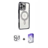 MARSİLYAN™- iPhone 16 Pro Max Kılıf Zirve Doku Prime - Siyah Bilvis 5in1 3D Magic Cam Ekran Koruyucu + Pers Alüminyum Kamera Lens - GS