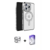 MARSİLYAN™- iPhone 16 Pro Max Kılıf Zirve Doku Prime - Siyah Bilvis 5in1 3D Magic Cam Ekran Koruyucu + Pers Alüminyum Kamera Lens - GS