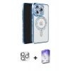 MARSİLYAN™- iPhone 16 Pro Max Kılıf Zirve Doku Prime - Siyah Bilvis 5in1 3D Magic Cam Ekran Koruyucu + Pers Alüminyum Kamera Lens - GS