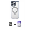 MARSİLYAN™- iPhone 16 Pro Max Kılıf Zirve Doku Prime - Siyah Bilvis 5in1 3D Magic Cam Ekran Koruyucu + PVD Metal Kamera Lens - GS