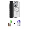 MARSİLYAN™- iPhone 16 Pro Max Kılıf Zirve Doku Prime - Siyah Bilvis 5in1 3D Magic Cam Ekran Koruyucu + Raze Metal Kamera Lens - CLTM