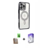 MARSİLYAN™- iPhone 16 Pro Max Kılıf Zirve Doku Prime - Siyah Bilvis 5in1 3D Magic Cam Ekran Koruyucu + Raze Metal Kamera Lens - CLTM