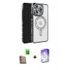 MARSİLYAN™- iPhone 16 Pro Max Kılıf Zirve Doku Prime - Siyah Bilvis 5in1 3D Magic Cam Ekran Koruyucu + Raze Metal Kamera Lens - CLTM