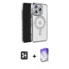 MARSİLYAN™- iPhone 16 Pro Max Kılıf Zirve Doku Prime - Siyah Bilvis 5in1 3D Magic Cam Ekran Koruyucu + PVD Metal Kamera Lens - SH
