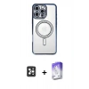 MARSİLYAN™- iPhone 16 Pro Max Kılıf Zirve Doku Prime - Siyah Bilvis 5in1 3D Magic Cam Ekran Koruyucu + PVD Metal Kamera Lens - SH