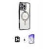 MARSİLYAN™- iPhone 16 Pro Max Kılıf Zirve Doku Prime - Siyah Bilvis 5in1 3D Magic Cam Ekran Koruyucu + PVD Metal Kamera Lens - SH
