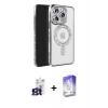 MARSİLYAN™- iPhone 16 Pro Max Kılıf Zirve Doku Prime - Siyah Bilvis 5in1 3D Magic Cam Ekran Koruyucu + Bilvis Titan Kamera Lens - TMGI