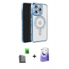 MARSİLYAN™- iPhone 16 Pro Max Kılıf Zirve Doku Prime - Siyah Bilvis 5in1 5D Magic Hayalet Cam Ekran Koruyucu + Raze Metal Kamera Lens - SH