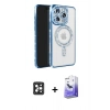 MARSİLYAN™- iPhone 16 Pro Max Kılıf Zirve Doku Prime - Siyah Bilvis 5in1 5D Magic Hayalet Cam Ekran Koruyucu + PVD Metal Kamera Lens - SH