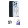 MARSİLYAN™- iPhone 16 Pro Max Kılıf Zirve Doku Prime - Siyah Bilvis 5in1 5D Magic Hayalet Cam Ekran Koruyucu + Pers Alüminyum Kamera Lens - GI