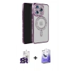 MARSİLYAN™- iPhone 16 Pro Max Kılıf Zirve Doku Prime - Siyah Bilvis 5in1 5D Magic Hayalet Cam Ekran Koruyucu + Siyah Bilvis Titan Kamera Lens