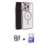 MARSİLYAN™- iPhone 16 Pro Max Kılıf Zirve Doku Prime - Siyah Bilvis 5in1 5D Magic Hayalet Cam Ekran Koruyucu + Pers Alüminyum Kamera Lens - GI