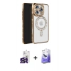 MARSİLYAN™- iPhone 16 Pro Max Kılıf Zirve Doku Prime - Siyah Bilvis 5in1 5D Magic Hayalet Cam Ekran Koruyucu + Siyah Bilvis Titan Kamera Lens