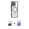 MARSİLYAN™- iPhone 16 Pro Max Kılıf Zirve Doku Prime - Siyah Bilvis 5in1 5D Magic Hayalet Cam Ekran Koruyucu + Siyah Bilvis Titan Kamera Lens
