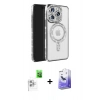 MARSİLYAN™- iPhone 16 Pro Max Kılıf Zirve Doku Prime - Siyah Bilvis 5in1 5D Magic Hayalet Cam Ekran Koruyucu + Raze Metal Kamera Lens - BZ