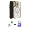 MARSİLYAN™- iPhone 16 Pro Max Kılıf Zirve Doku Prime - Siyah Bilvis 5in1 5D Magic Hayalet Cam Ekran Koruyucu + Raze Metal Kamera Lens - BZ