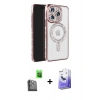MARSİLYAN™- iPhone 16 Pro Max Kılıf Zirve Doku Prime - Siyah Bilvis 5in1 5D Magic Hayalet Cam Ekran Koruyucu + Raze Metal Kamera Lens - SH