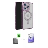MARSİLYAN™- iPhone 16 Pro Max Kılıf Zirve Doku Prime - Siyah Bilvis 5in1 5D Magic Hayalet Cam Ekran Koruyucu + Raze Metal Kamera Lens - SH