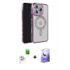 MARSİLYAN™- iPhone 16 Pro Max Kılıf Zirve Doku Prime - Siyah Bilvis 5in1 5D Magic Hayalet Cam Ekran Koruyucu + Raze Metal Kamera Lens - BZ
