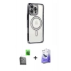 MARSİLYAN™- iPhone 16 Pro Max Kılıf Zirve Doku Prime - Siyah Bilvis 5in1 5D Magic Hayalet Cam Ekran Koruyucu + Raze Metal Kamera Lens - SH