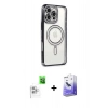 MARSİLYAN™- iPhone 16 Pro Max Kılıf Zirve Doku Prime - Siyah Bilvis 5in1 5D Magic Hayalet Cam Ekran Koruyucu + Raze Metal Kamera Lens - BZ