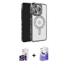 MARSİLYAN™- iPhone 16 Pro Max Kılıf Zirve Doku Prime - Siyah Bilvis 5in1 5D Magic Hayalet Cam Ekran Koruyucu + Siyah Bilvis Titan Kamera Lens