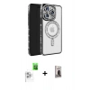 MARSİLYAN™- iPhone 16 Pro Max Kılıf Zirve Doku Prime - Siyah Bilvis Hayalet Cam Ekran Koruyucu + Raze Metal Kamera Lens - BZ