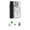 MARSİLYAN™- iPhone 16 Pro Max Kılıf Zirve Doku Prime - Siyah Bilvis Hayalet Cam Ekran Koruyucu + Raze Metal Kamera Lens - BZ