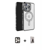 MARSİLYAN™- iPhone 16 Pro Max Kılıf Zirve Doku Prime - Siyah Bilvis Hayalet Cam Ekran Koruyucu + PVD Metal Kamera Lens - GD