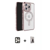 MARSİLYAN™- iPhone 16 Pro Max Kılıf Zirve Doku Prime - Siyah Bilvis Hayalet Cam Ekran Koruyucu + PVD Metal Kamera Lens - GD