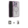 MARSİLYAN™- iPhone 16 Pro Max Kılıf Zirve Doku Prime - Siyah Bilvis Hayalet Cam Ekran Koruyucu + PVD Metal Kamera Lens - GD
